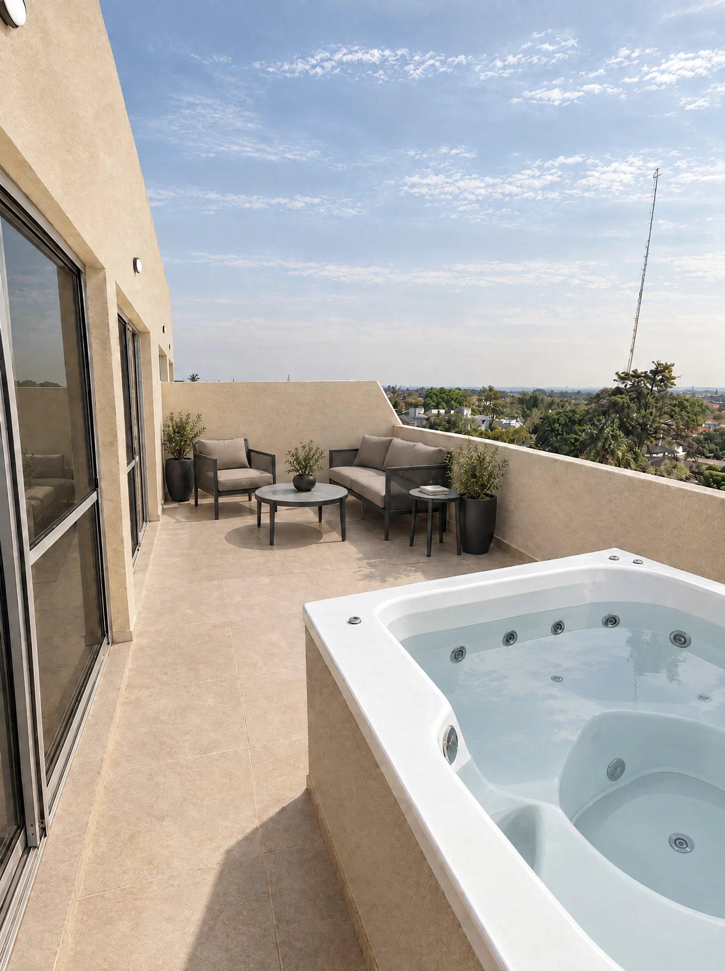 Vista de la terraza desde el jacuzzi